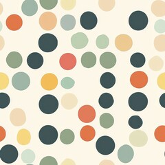 Vintage polka dot pattern featuring muted colors arranged in an artistic layout suitable for various design projects