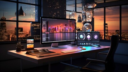 A photo of a mobile app development studio.