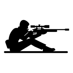 Bold Sniper Silhouette in a Simple, Striking Illustration

