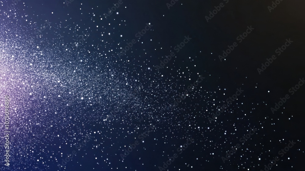 Poster starry night sky with shimmering stars creating a cosmic atmosphere transitioning from navy blue to 