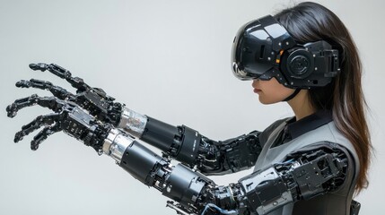 Young Female Engineer Testing Robotics Prototype