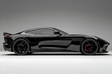 Obraz premium 3D Sports Car Black Luxury Vehicle Illustration