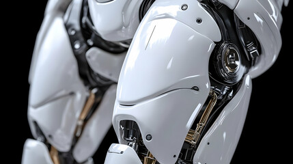 3D Illustration White Robot Legs Futuristic Technology Design