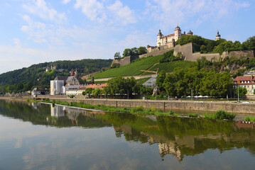 Obraz premium Marienberg Fortress over tha banks of river Main in Wurzburg, Bavaria, Germany