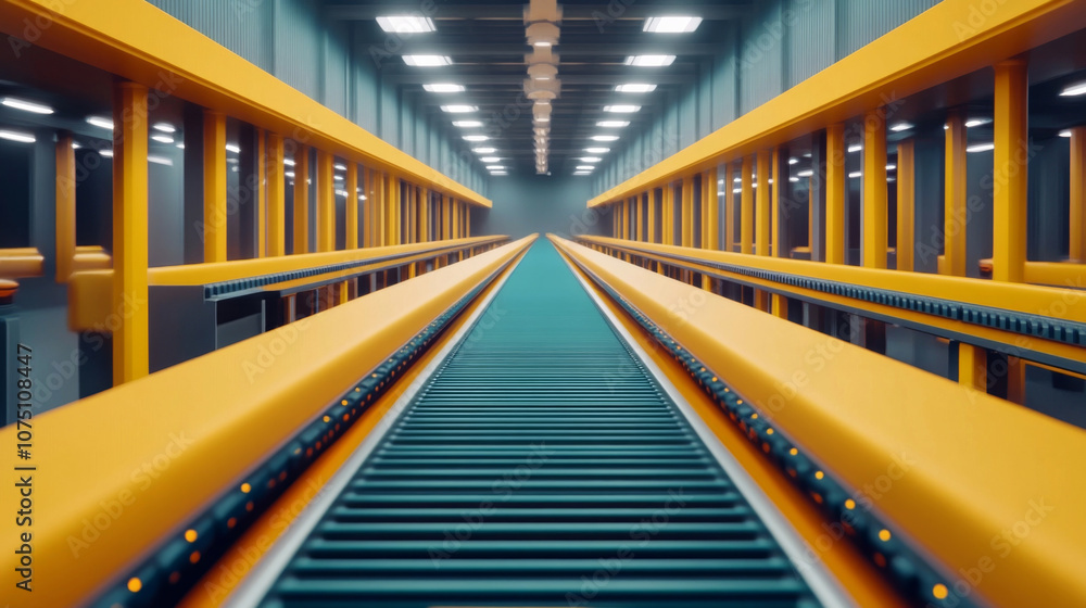 Aufkleber futuristic automated distribution center with multi-tiered conveyor system for efficient logistics