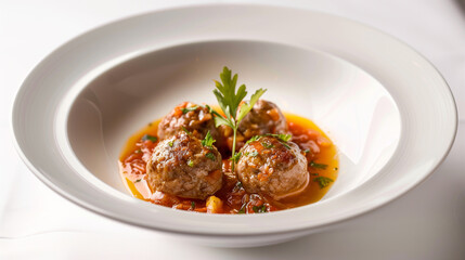 Fototapeta premium Albondigas - Spanish Meatballs in Light Tomato Sauce
