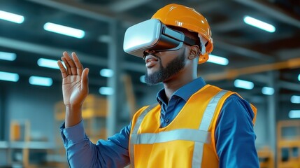 African and European professionals using VR glasses for project
