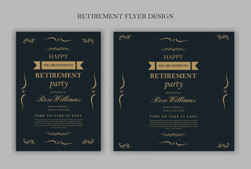 Bundles of retirement party invitation, square banner, instagram story and a4 poster, vector illustration eps 10 for you.