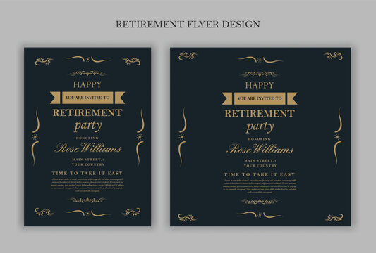Bundles of retirement party invitation, square banner, instagram story and a4 poster, vector illustration eps 10 for you.