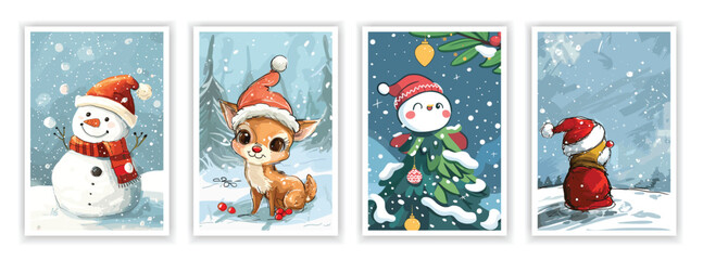 Festive Christmas Scene with Tree, Gifts, and Holiday Decorations