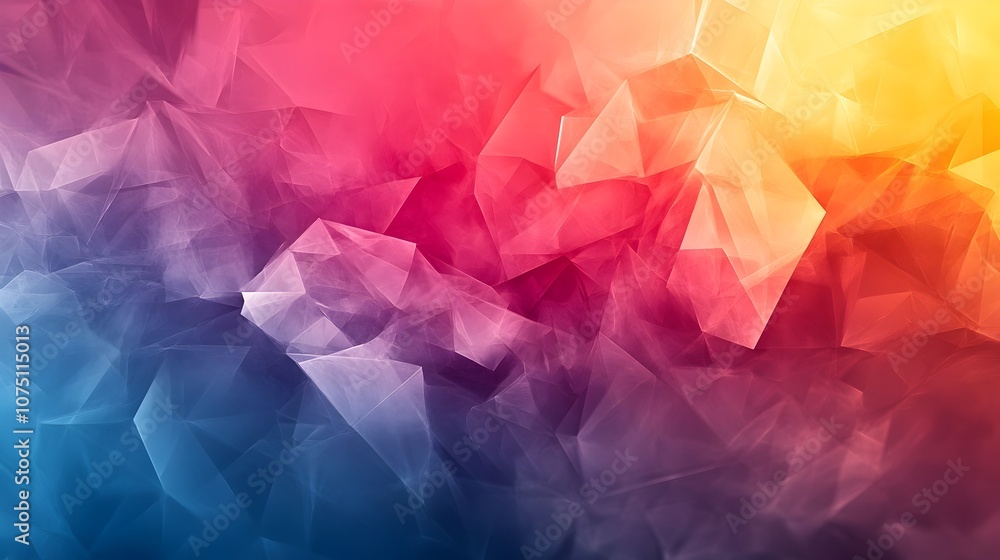 Poster vibrant abstract colorful digital art backdrop with flowing geometric shapes and patterns