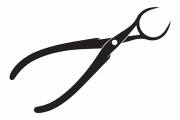 Forceps Icon, Hemostats icon vector, Dental Forceps Silhouette Vector
