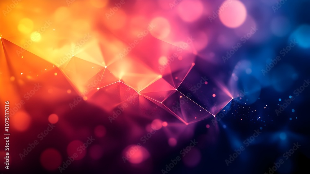 Poster vibrant geometric abstract background with captivating shapes and striking color gradients
