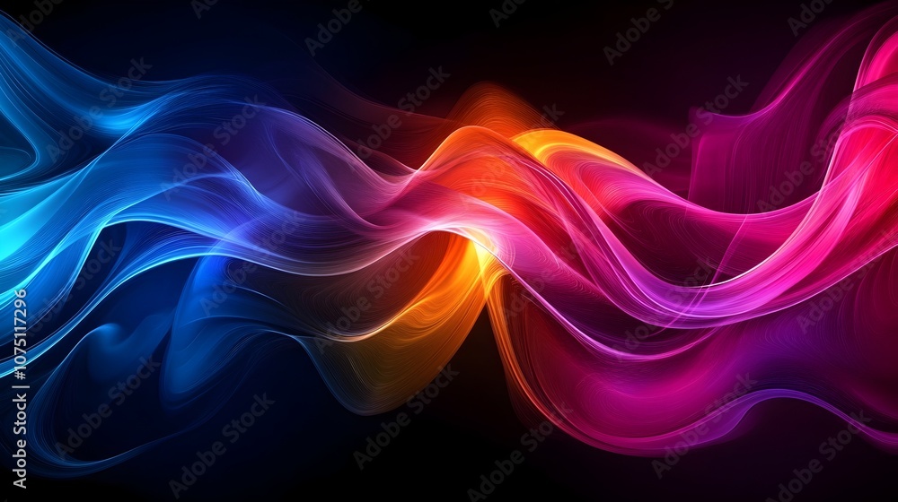 Poster Captivating Abstract Fluid Color Gradient Geometric Digital Background