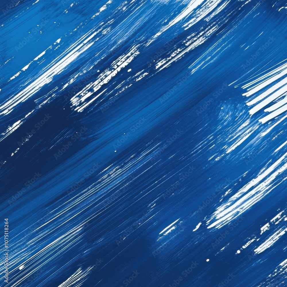 Aufkleber Vibrant cobalt blue background with dynamic brush strokes creating a feeling of depth and movement in an artistic composition
