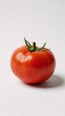 Illustrate red tomato as an iconic symbol of farm-fresh healthy and vegan agricultural products in contemporary design