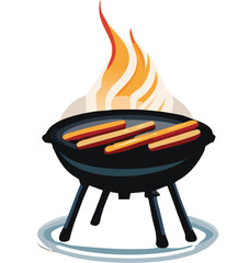 barbecue grill on the fire