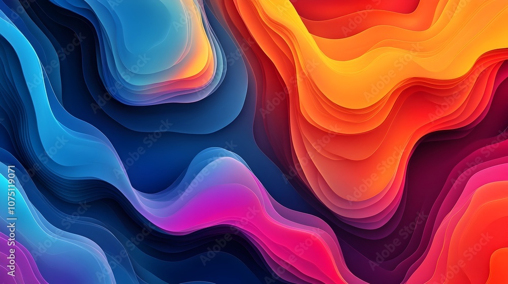 Poster Vibrant and Mesmerizing Abstract Color Background with Dynamic Geometric Patterns
