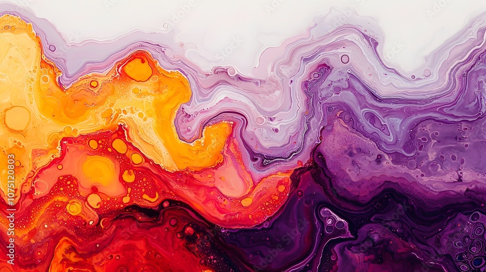 Poster Mesmerizing Psychedelic Flow of Vibrant Swirling Cells and Patterns