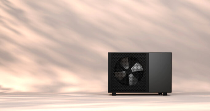heat pump energy as a heater and alternative green energy - 3D Illustration