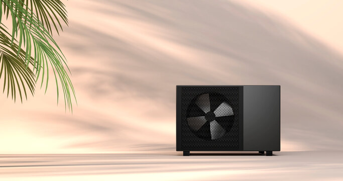heat pump energy as a heater and alternative green energy - 3D Illustration