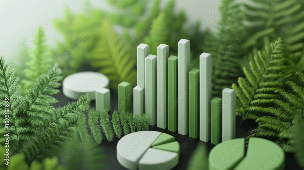 Poster sustainable environmental data visualization in elegant 3d layout