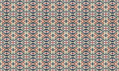American tribal ethnic native pattern.Traditional Navajo,Aztec,Apache,Southwest and Mexican style fabric pattern.Abstract vector motifs pattern.For fabric,clothing,blanket,carpet,woven,wrap,decoration