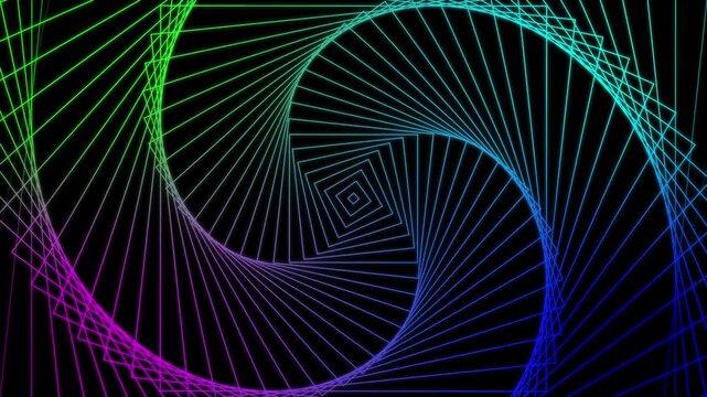 Geometric gradient background with star shapes. Neon star animation. Radio wave effect. Looped animation. Hypnotic effect.gradient line flower