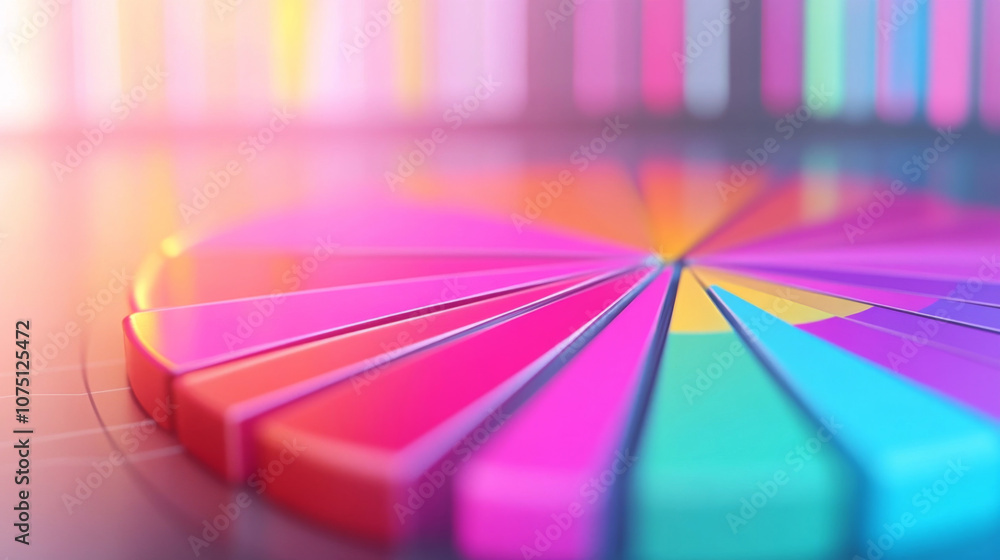 Poster colorful 3d pie chart diagram for corporate data visualization and analytics