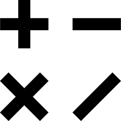 The four basic arithmetic operators icon