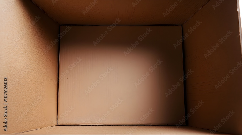 Poster Soft Light Illuminating an Empty Rectangular Box Interior - Tranquil Minimalism in a Spacious Setting for Creative Backgrounds