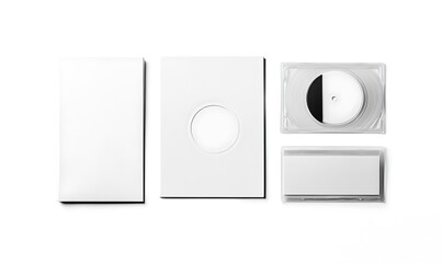 White vinyl, cd, dvd and usb cover mockup