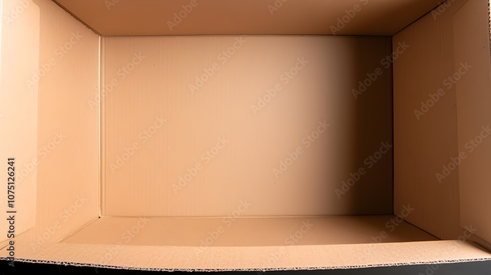 Poster illuminated empty box interior - a spacious perspective with soft light filtering in ideal for conce