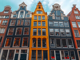 Photo- Amsterdam Canal Houses Dutch Architecture