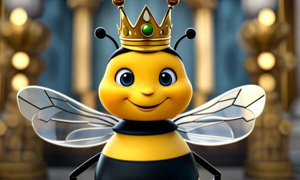 Queen bee with a crown.