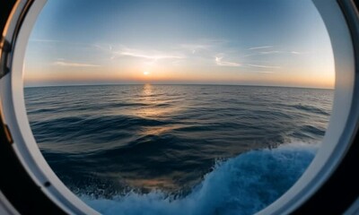 View from the window of a ship.