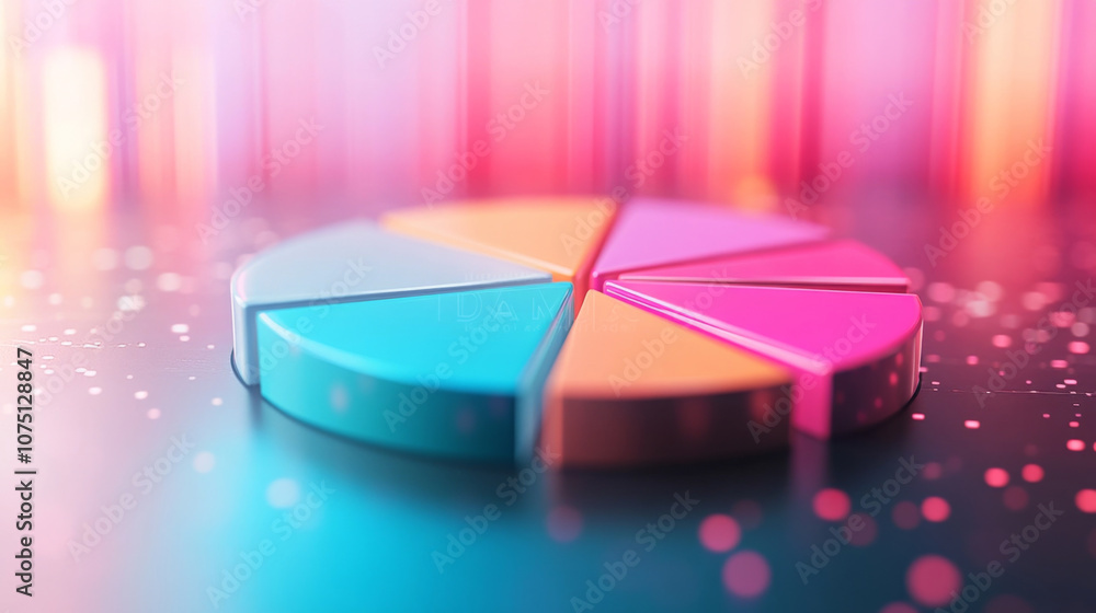 Poster vibrant 3d pie chart visualizing detailed business data analytics