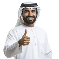 Smiling man giving thumbs up