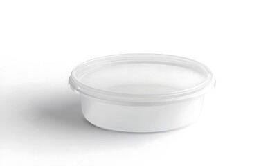 White round disposable container mockup isolated, 3d rendering. Empty bento box mockup