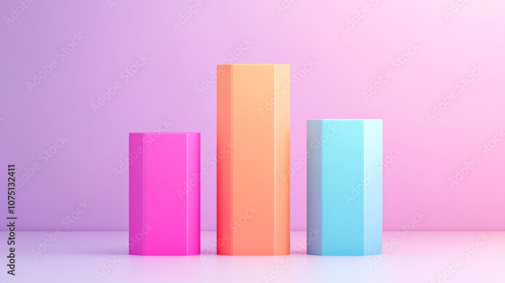 Poster corporate 3d product comparison chart with highlighted differences and bar graphs