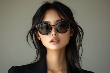 Portrait of a stylish young Asian woman in sunglasses
