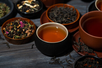 tea assortment. black, floral and herbal drinks