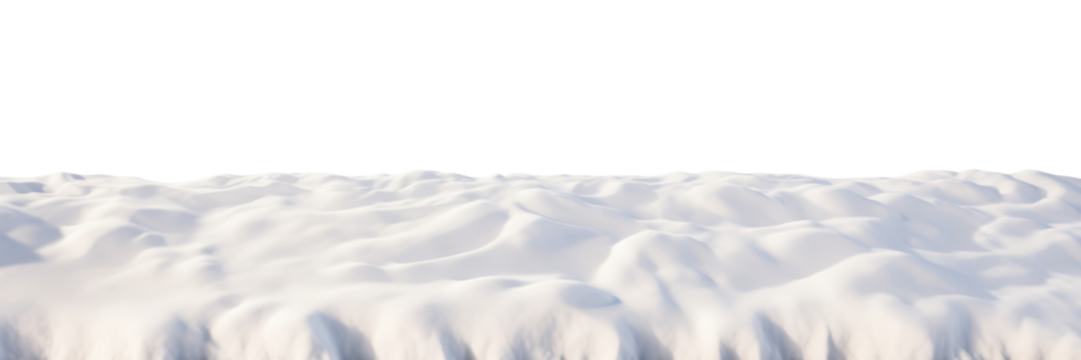 snow covered floor border isolated on transparent background cutout