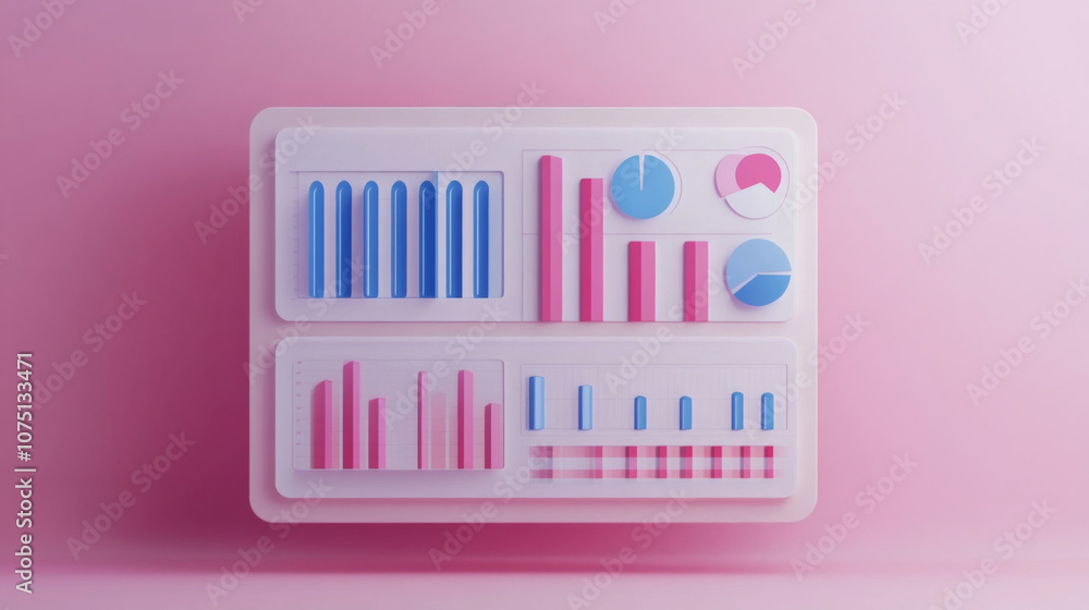 Poster interactive data dashboard with organized charts and professional analysis
