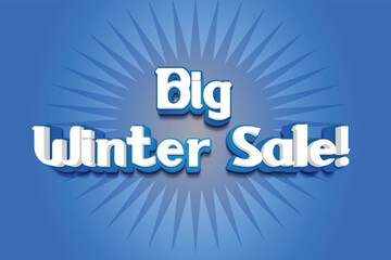 winter Big sale 3d text effect vector