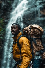 Obraz premium Exploring the great outdoors black travelers embrace adventure through mountain climbing and beyond