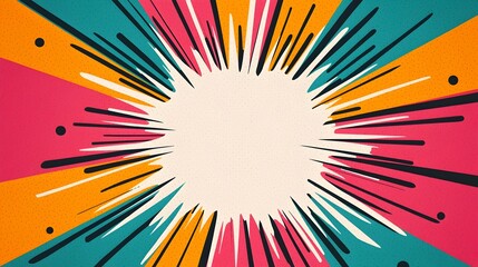 Obraz premium Vibrant Pop Art Comic Panel with Bold Patterns and Copy Space