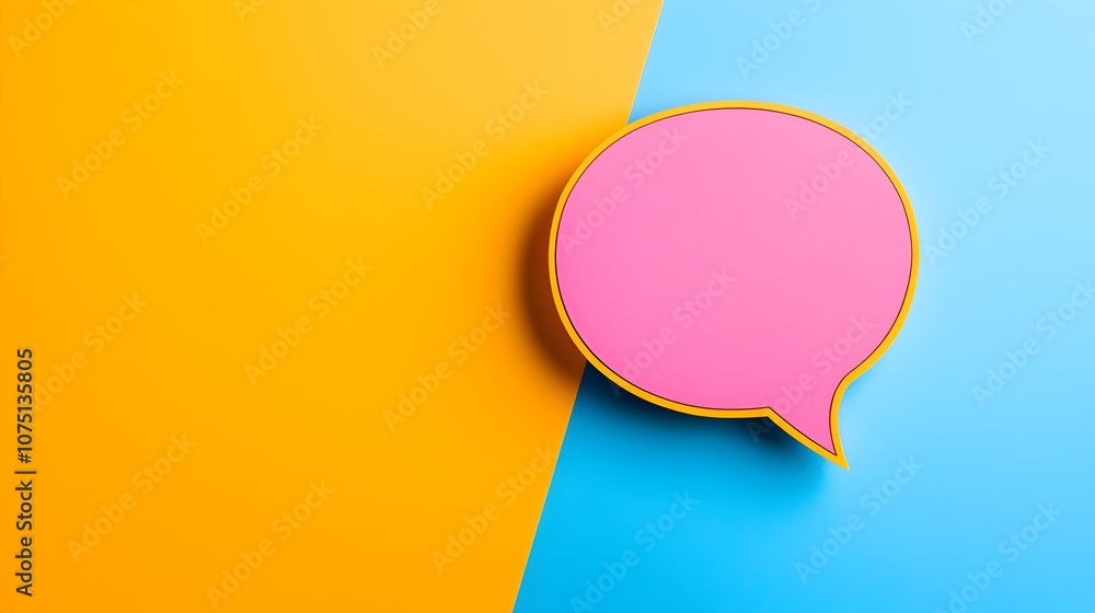 Poster vibrant pop art style speech bubble with colorful copy space for text