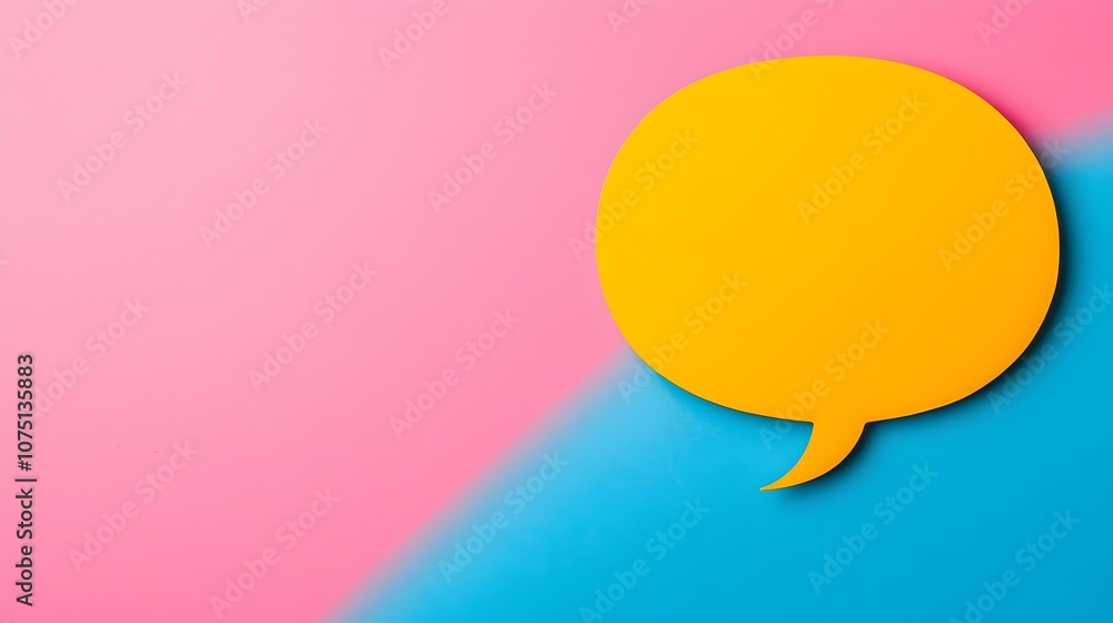 Poster vibrant pop art style speech bubble with copy space for text message