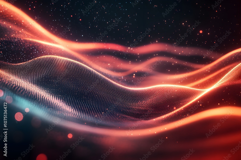 Poster abstract waves of light in vibrant colors create a dynamic visual experience.